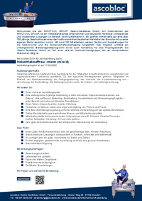 Vorschaubild - Download Ausbildungsbeschreibung Industriekauffrau/-mann (m/w/d)