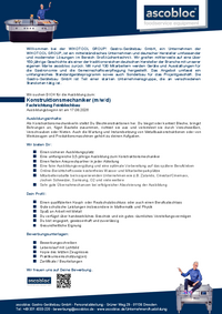 Vorschaubild - Download Ausbildungsbeschreibung Konstruktionsmechaniker (m/w/d)