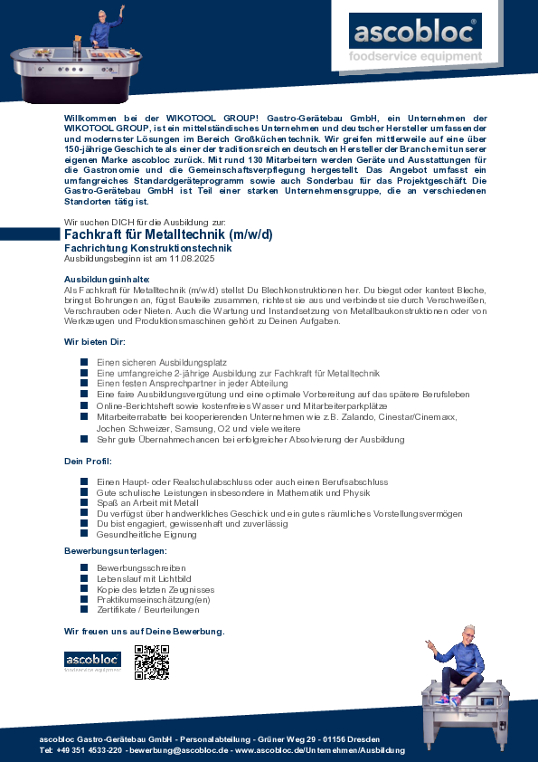Ausbildung Fachkraft Metall